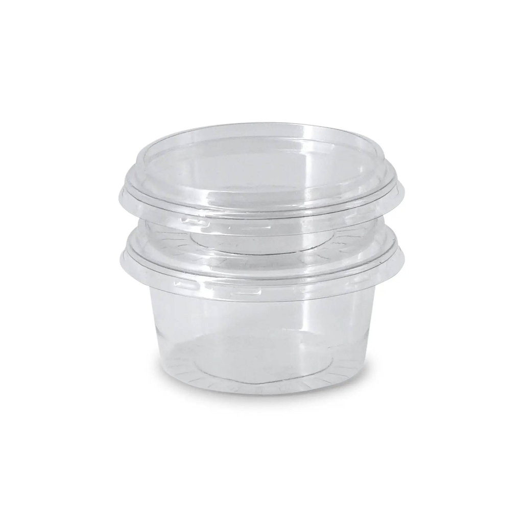 Dressingbecher rPET Ø75mm/50ml – 1000 Stück mit Deckel rPET / Transparent / 1000 Stk.