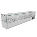 Kühlaufsatz mit Glasabdeckung 5xGN1/3 + 1xGN1/2, 1500 x 395 mm