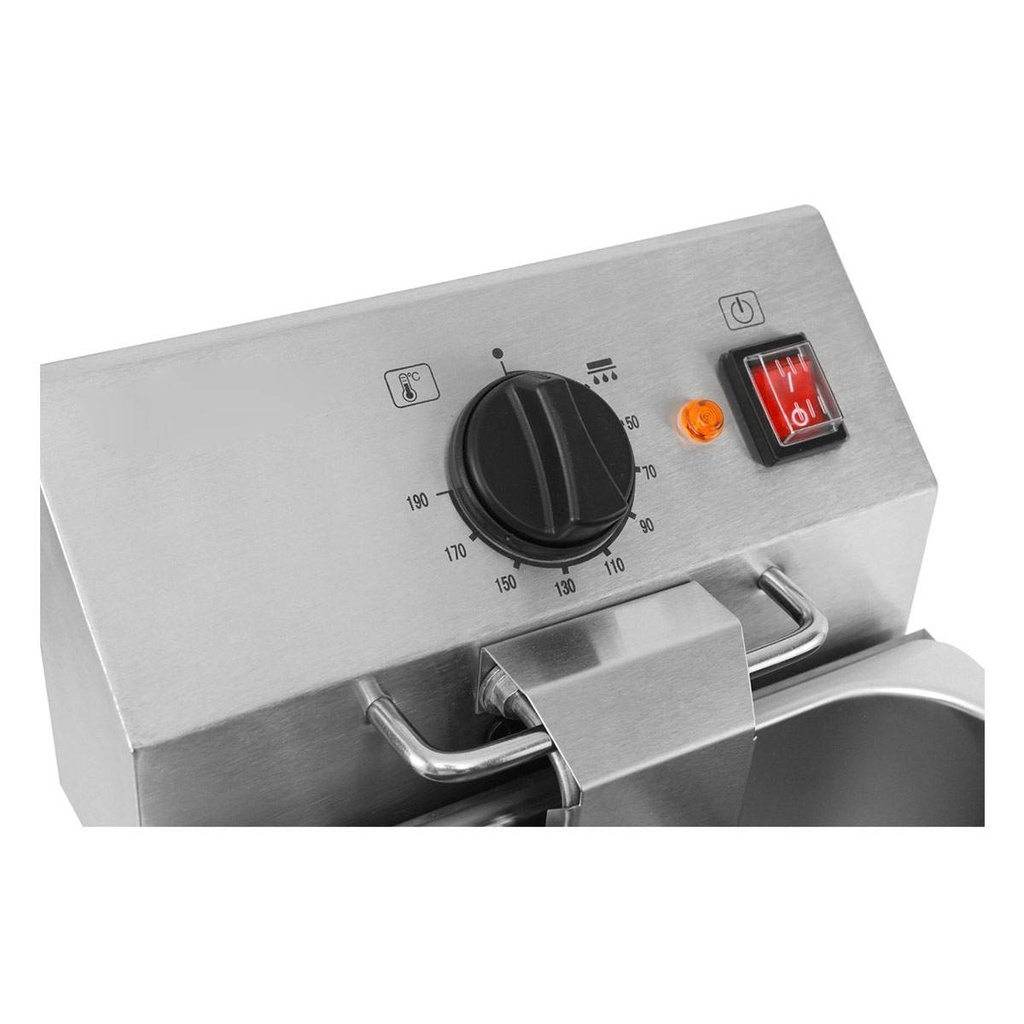 Elektro Fritteuse 1 Becken mit Ablasshahn 8 Liter, 310 x 570 mm