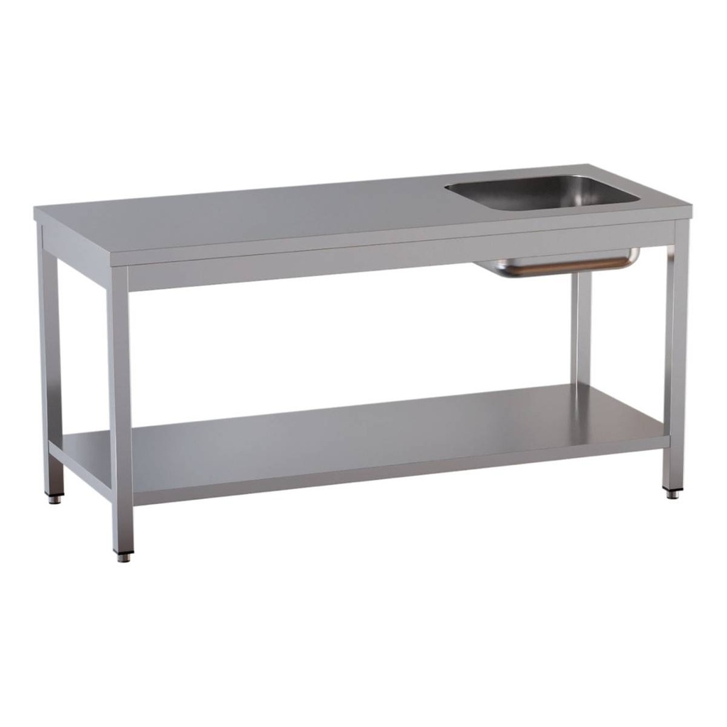 TOPLINE Cheftisch / Becken rechts, 1400 x 700 mm