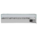 Pizzakühltisch / 2-türig "grau" inkl. Kühlaufsatz GN1/3, 1510 x 800 mm