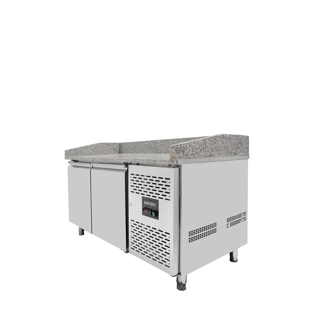 Pizzakühltisch / 2-türig "grau" inkl. Kühlaufsatz GN1/3, 1510 x 800 mm