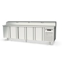 TOPLINE Belegstation / 5-fach mit Türen, Edelstahlaufsatz, GN 1/4, 2695 x 700 mm