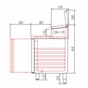 TOPLINE Belegstation / 5-fach mit Türen, Edelstahlaufsatz, GN 1/4, 2695 x 700 mm