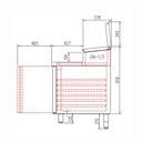 TOPLINE Belegstation / 4-fach mit Türen, EN 60x40, Edelstahlaufsatz, GN 1/3, 2545 x 800 mm