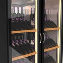 TOPLINE Weinkühlschrank Schwarz, 1706 Liter, 315 Flaschen, 2 Zonen, 2055 x 735 mm