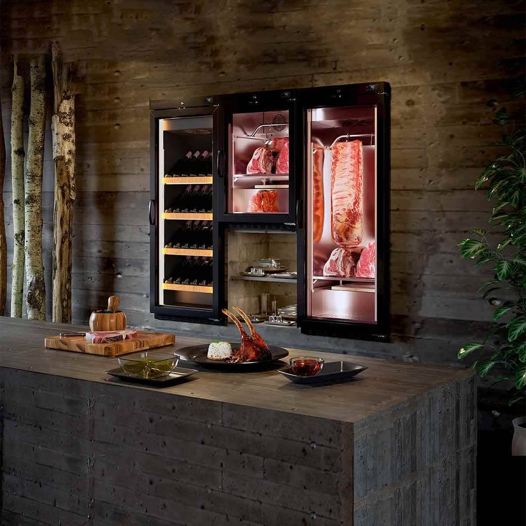 TOPLINE Reifeschrank Dry-Aging Schwarz, 645 Liter, 150 kg Fleisch, 680 x 850 mm