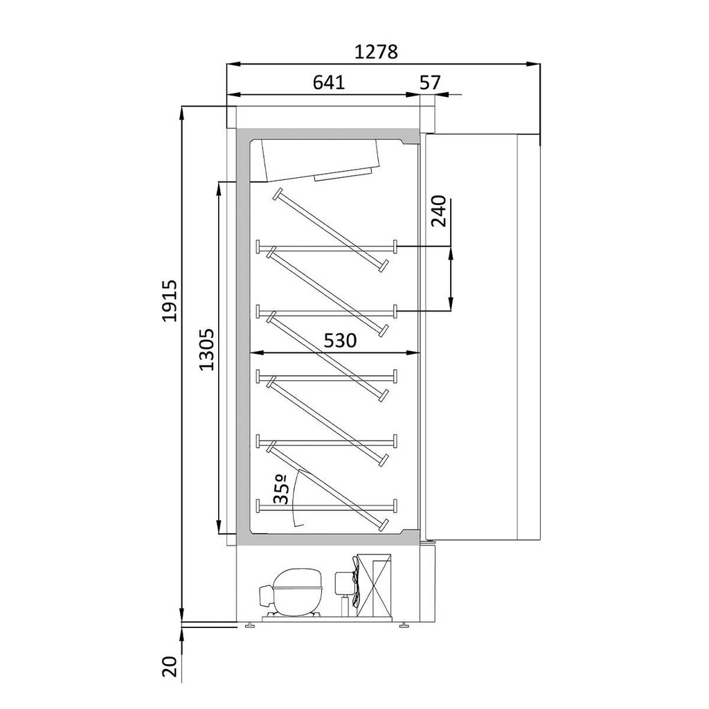 TOPLINE Weinkühlschrank Schwarz, 2 Zonen asymmetrisch, 1000 Liter, 1250 x 770 mm