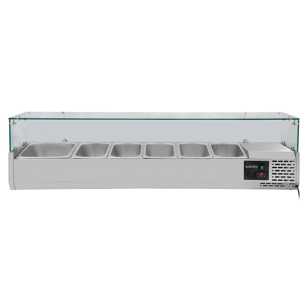 Kühlaufsatz mit Glasabdeckung 7xGN1/3, 1600 x 395 mm