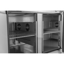 Salattheke / 4-fach mit Türen, Glasaufbau, für 6x GN 1/1 "grau", 2500 x 800 mm