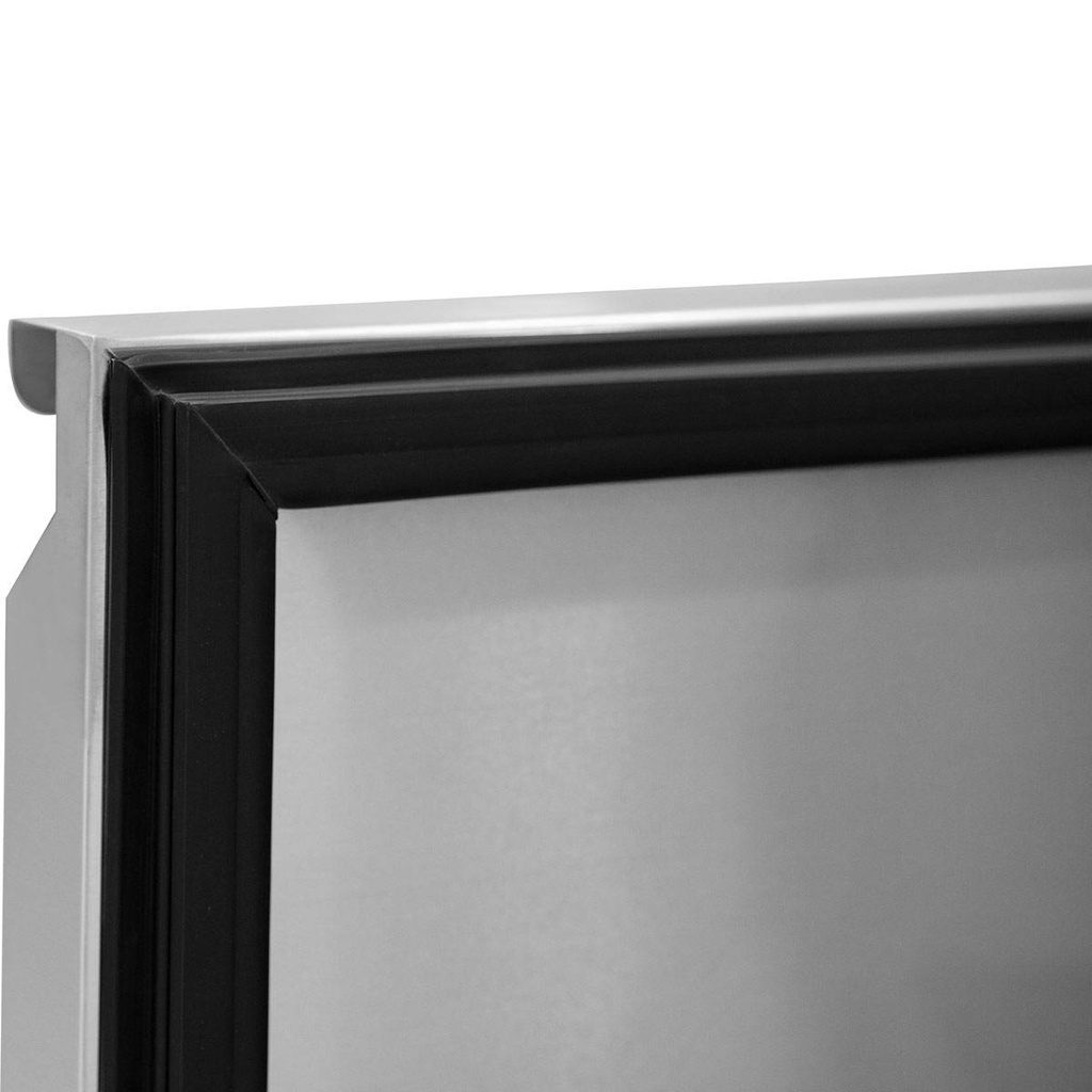 Salattheke / 4-fach mit Türen, Glasaufbau, für 6x GN 1/1 "schwarz", 2500 x 800 mm