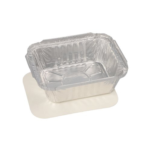 25 Schalen, Alu + Einlegedeckel, PE-beschichtet eckig 0,5 L 4,2 cm x 11,4 cm x 14 cm