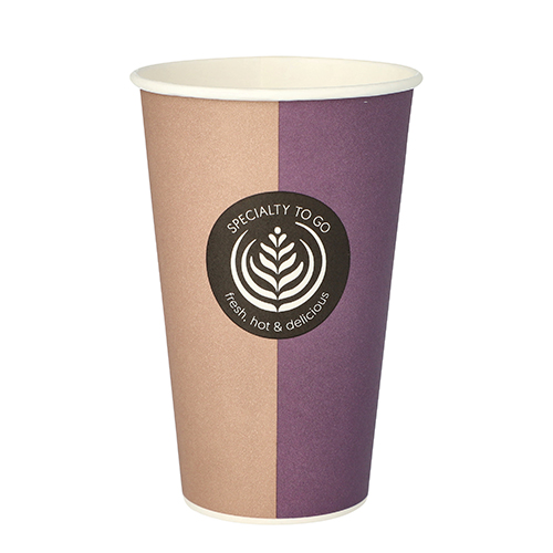 50 Trinkbecher, Pappe "To Go" 0,4 L Ø 9 cm · 13,5 cm "Barista Time"