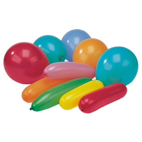 20 Luftballons farbig sortiert "verschiedene Formen"