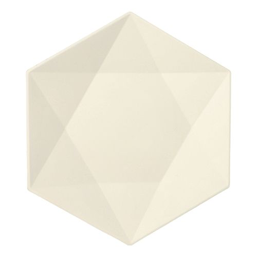 12 Teller Zuckerrohr "pure" 6-eckig 2,5 cm x 26 cm x 23 cm weiss "Diamond"