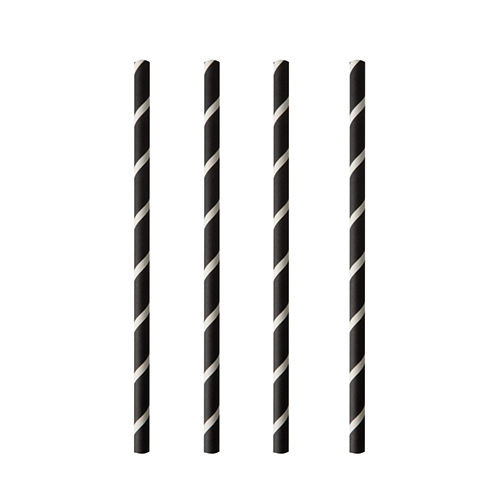 100 Shake-Halme, Papier Ø 8 mm · 20 cm schwarz/weiss "Stripes"