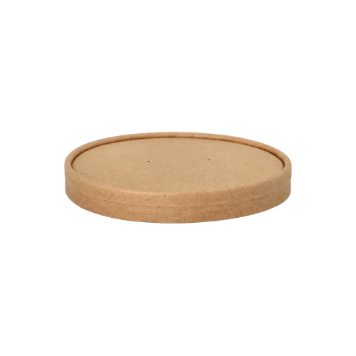 25 Deckel für Suppenbecher, Pappe rund Ø 11,5 cm · 1,6 cm braun