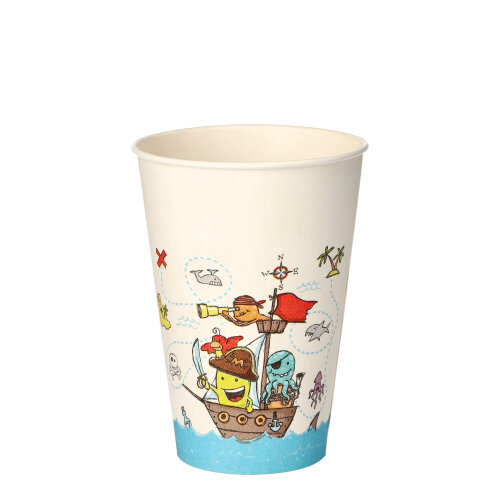 10 Trinkbecher, Pappe 0,2 L Ø 7 cm · 9,7 cm "Pirate Crew"