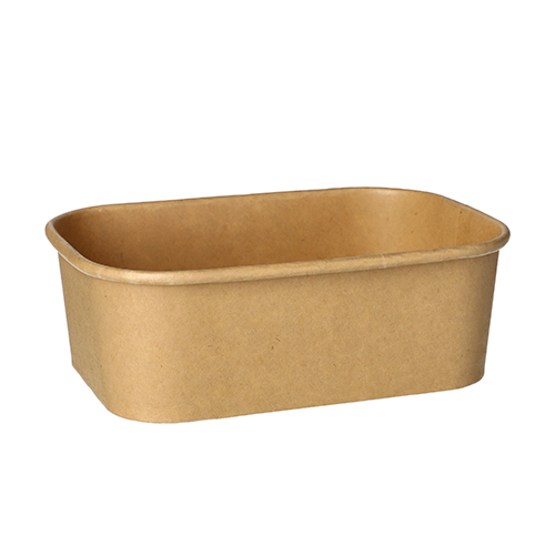 25 Verpackungsbecher, Pappe rechteckig 750 ml 5,8 cm x 17,1 cm x 12 cm braun