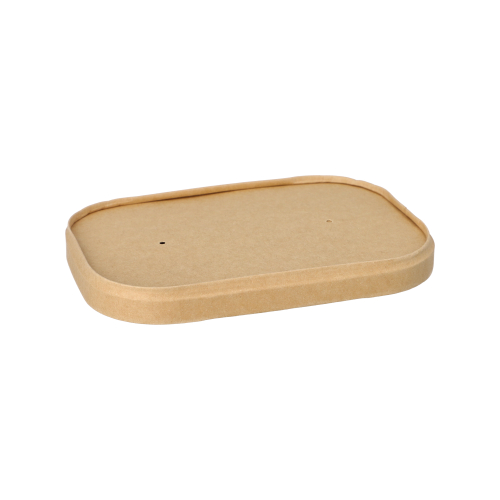 25 Deckel für Verpackungsbecher, Pappe rechteckig 1,8 cm x 17,1 cm x 12 cm braun