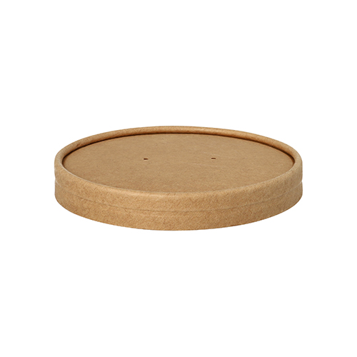 25 Deckel für Suppenbecher, Pappe rund Ø 11,5 cm · 1,6 cm braun