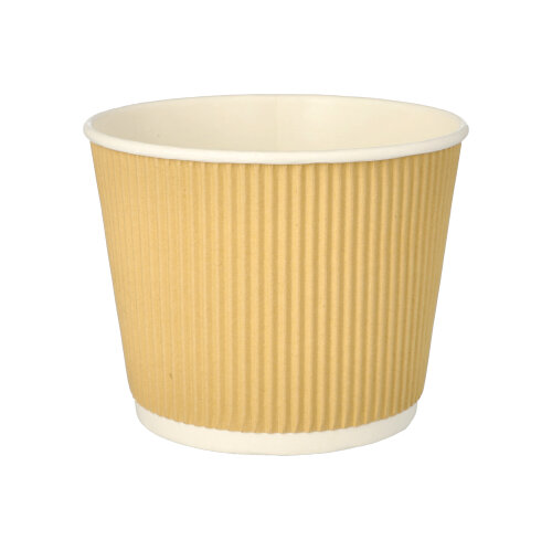 25 Suppenbecher, Pappe rund 998 ml Ø 13,5 cm · 10,8 cm braun/weiss Ripple Wall