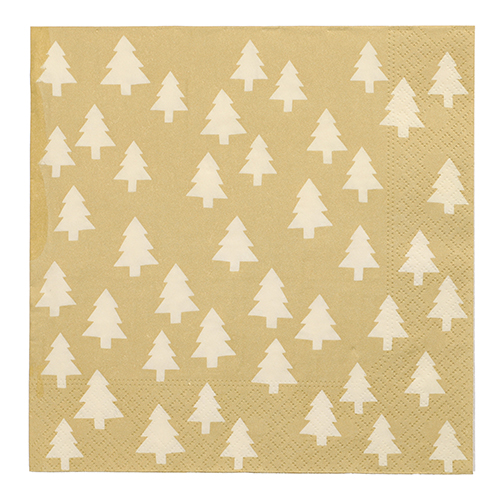20 Servietten, 3-lagig 1/4-Falz 40 cm x 40 cm "Mini Sapins"