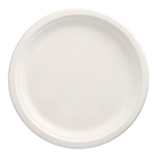 12 Teller, Zuckerrohr "pure" ungeteilt Ø 26 cm · 2 cm weiss