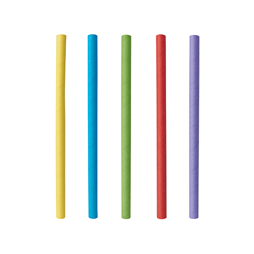 500 Cocktail Trinkhalme, Papier Ø 7 mm · 15 cm farbig sortiert