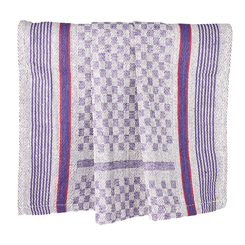 10 Geschirrtücher 90 cm x 45 cm weiß/violett Grubentuch