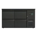 Flaschenkühltisch 280 Liter | Schwarz | 4 Schubladen | 1465 x 520 x 840 mm