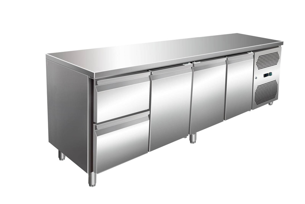 VIP Kühltisch mit 1x 2 Schubladen und 3 Türen -2 bis +8°C 2230x600x860 mm