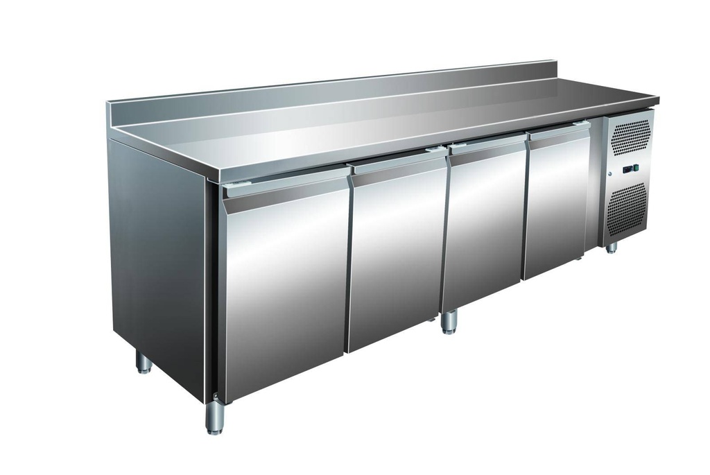 VIP Kühltisch mit 4 Türen und Aufkantung -2 bis +8°C 2.230x600x960 mm
