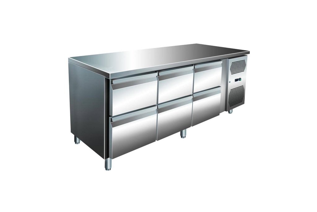 VIP Kühltisch mit 3x 2 Schubladen -2 bis +8°C 1.795x700x860 mm
