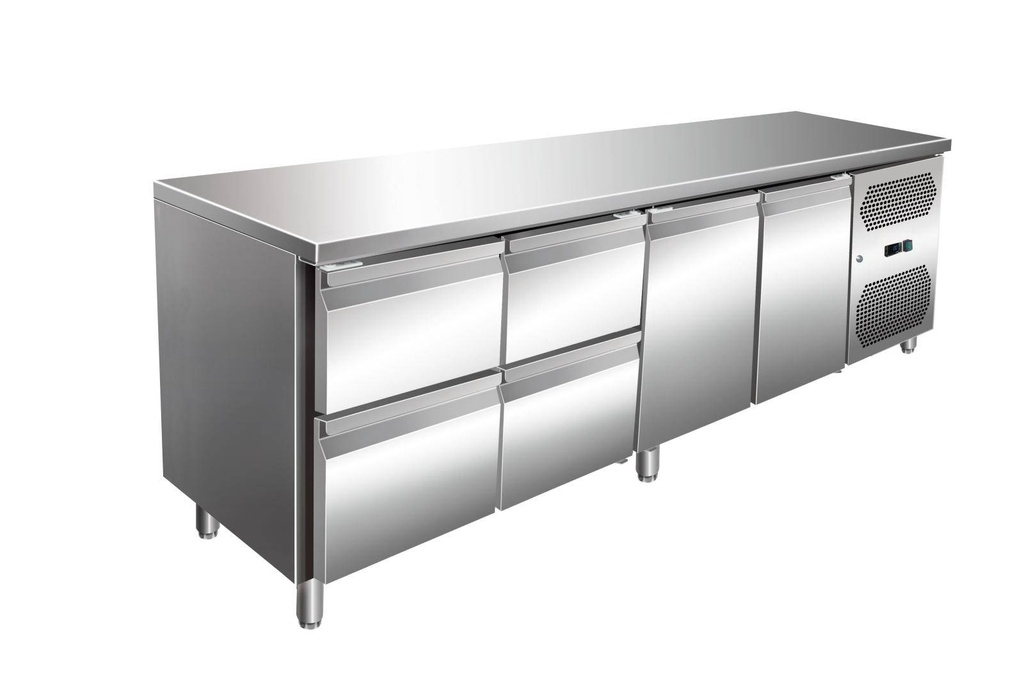 VIP Kühltisch mit 2x 2 Schubladen und 2 Türen -2 bis +8°C 2.230x700x860 mm