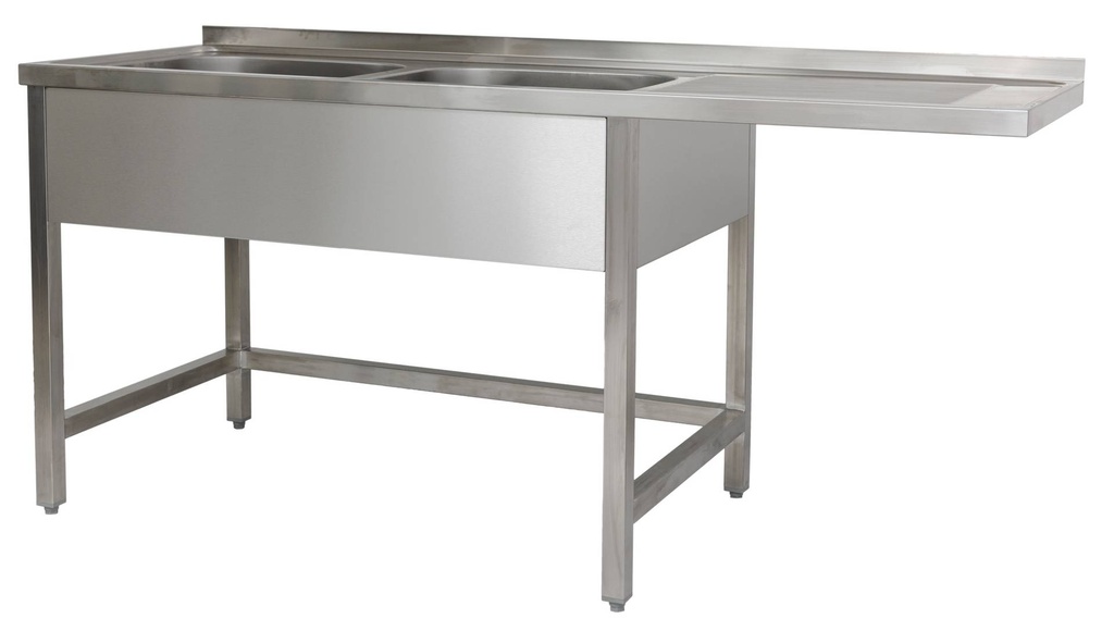 Spülzentrum 1500 x 600 x 850 mm 2 Becken links, ohne Grundboden      600 mm Tiefe