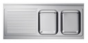 600 Spültischplatte 2 Rechts 2000, 2000 x 600 x 40 mm