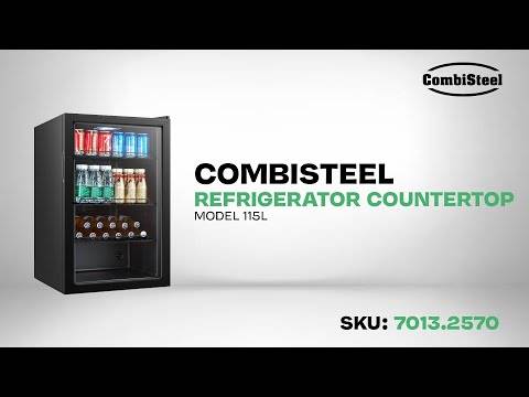 Kühlschrank Tischmodell aus Schwarzstahl, 115 L, schwarz