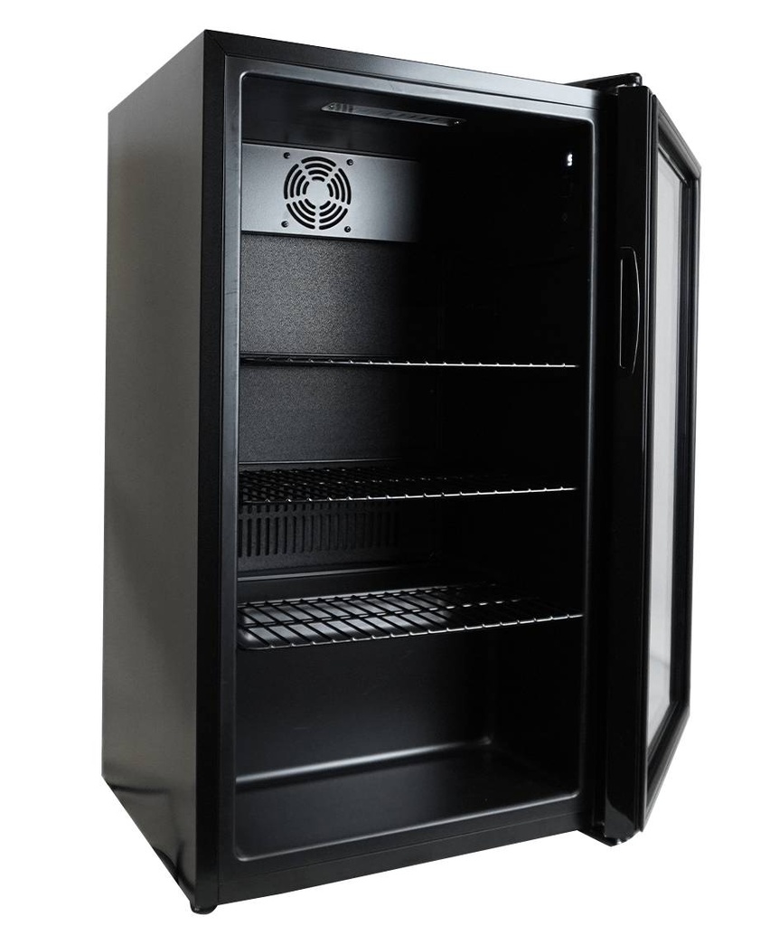 Kühlschrank Tischmodell aus Schwarzstahl, 80 L, schwarz