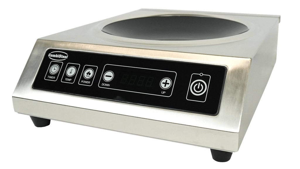 Induktion Wokplatte aus Edelstahl, 340 x 440 x 117 mm