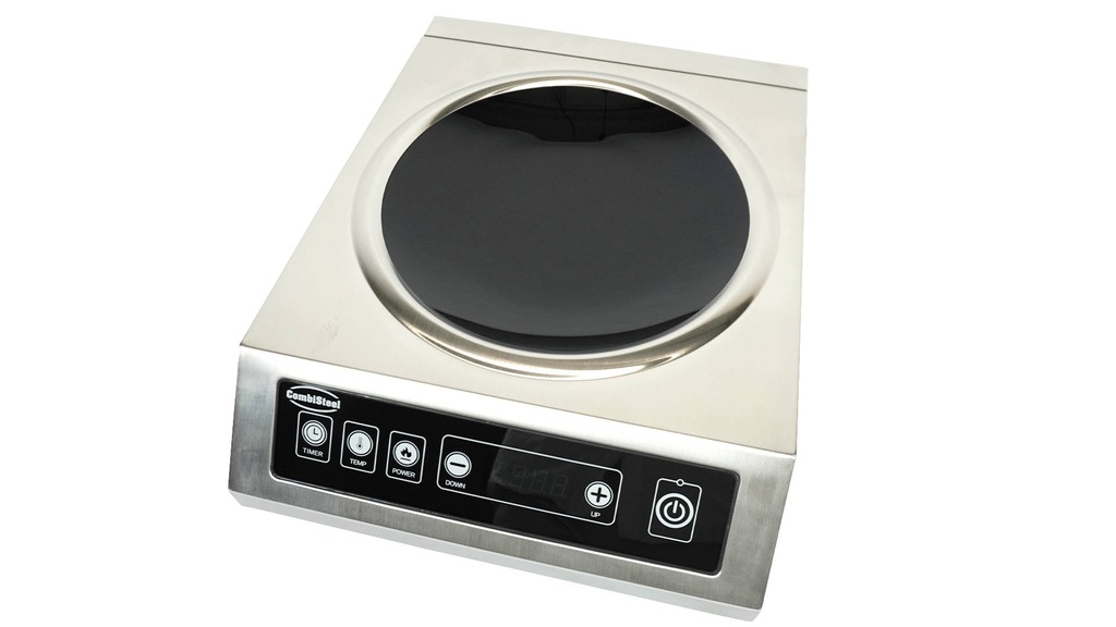 Induktion Wokplatte aus Edelstahl, 340 x 440 x 117 mm