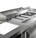 Cocktailstation aus Edelstahl, 1790 x 700 x 875 mm