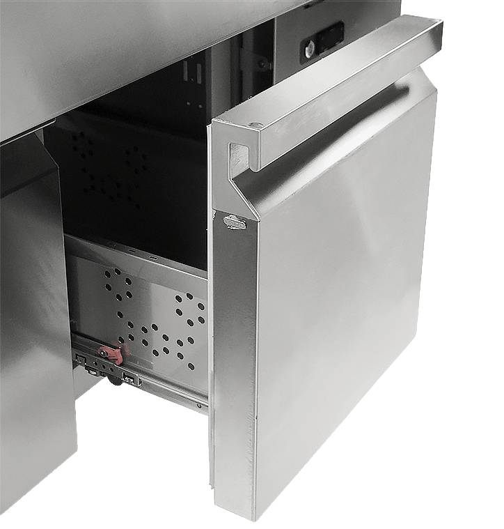 Cocktailstation aus Edelstahl, 1790 x 700 x 875 mm