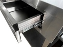 Kaffee Arbeitstisch aus Edelstahl, 1250 x 600 x 1150 mm
