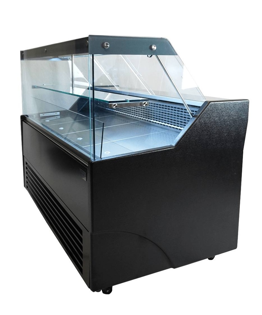 Kühlvitrine Wesley 1.5, schwarz / edelstahl