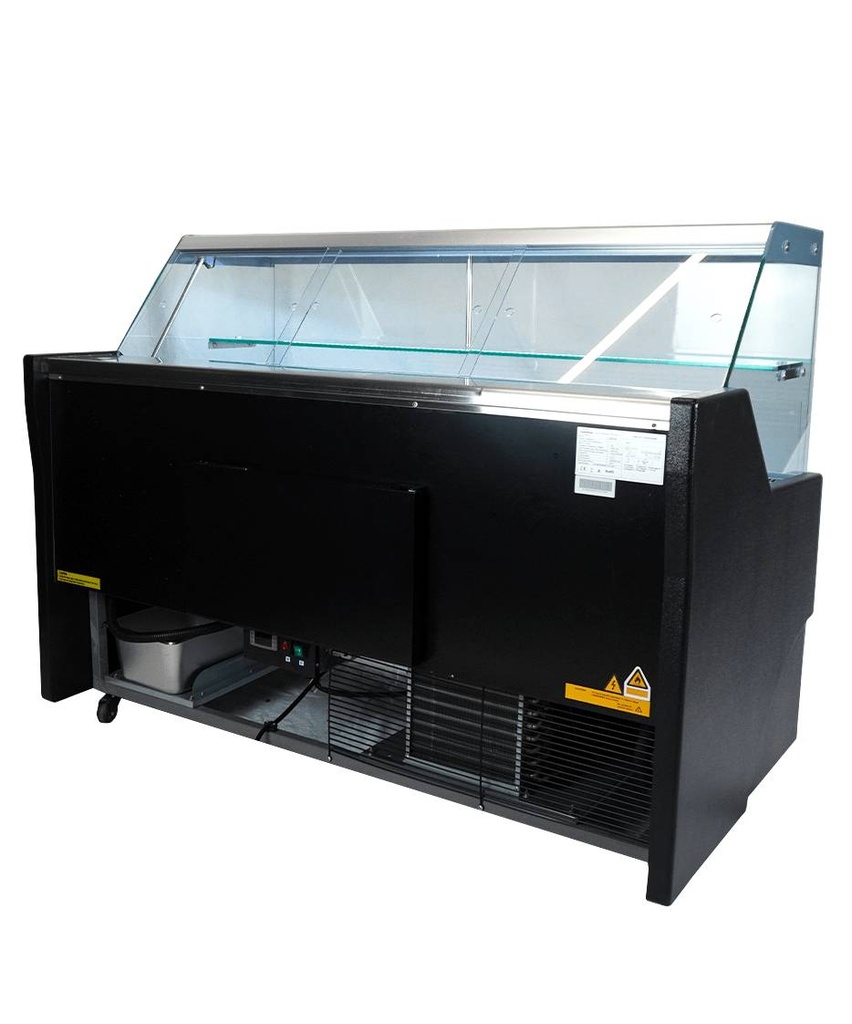 Kühlvitrine Wesley 2.5, schwarz / edelstahl