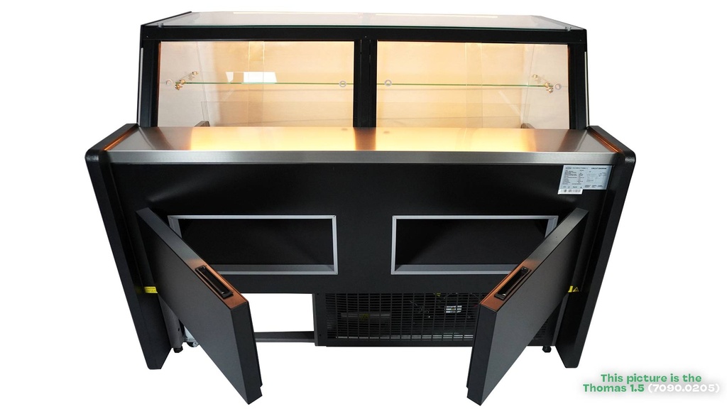 Kühlvitrine Thomas 2.0, 1955 x 940 x 1200 mm, schwarz
