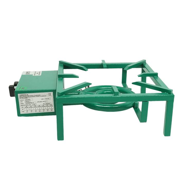 Gas-Wokbrenner, 8 kW, 350 x 475 x 150 mm, grün
