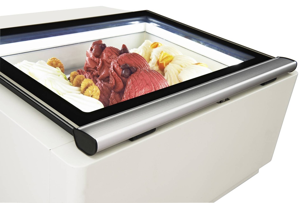 Tischmodell Speiseisvitrine mit Bedienung, 670 x 750 x 375 mm, weiß