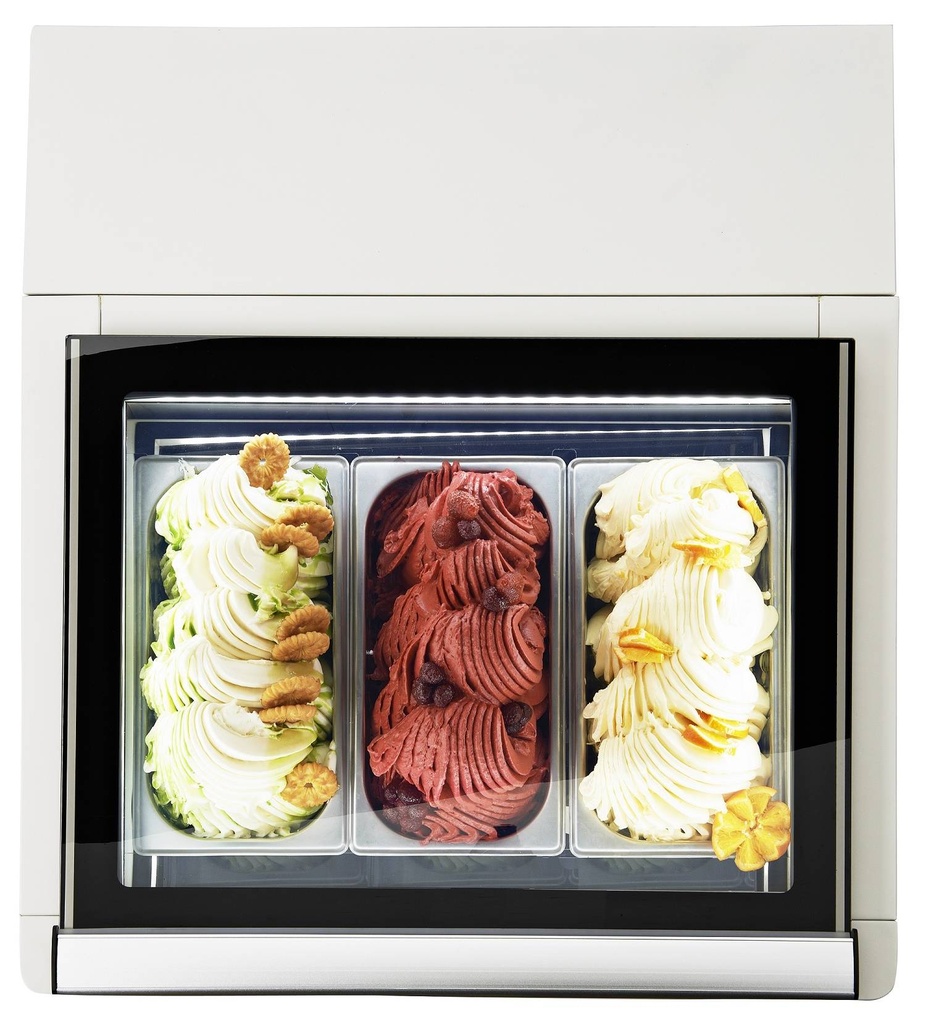 Tischmodell Speiseisvitrine mit Bedienung, 670 x 750 x 375 mm, weiß